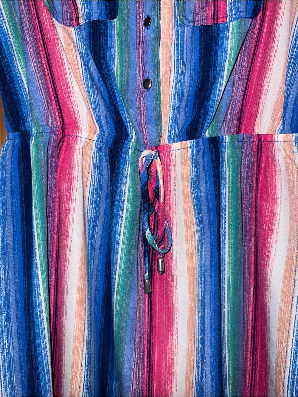 BeBop Multicolor Striped Sleeveless Shirt Dress - Picture 7 of 10